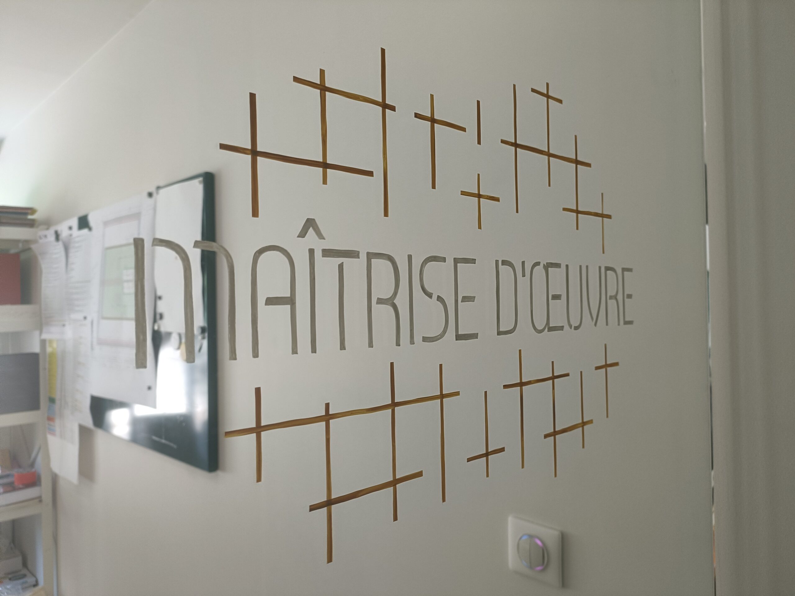 signalétique bureaux intérieure peinte à la main