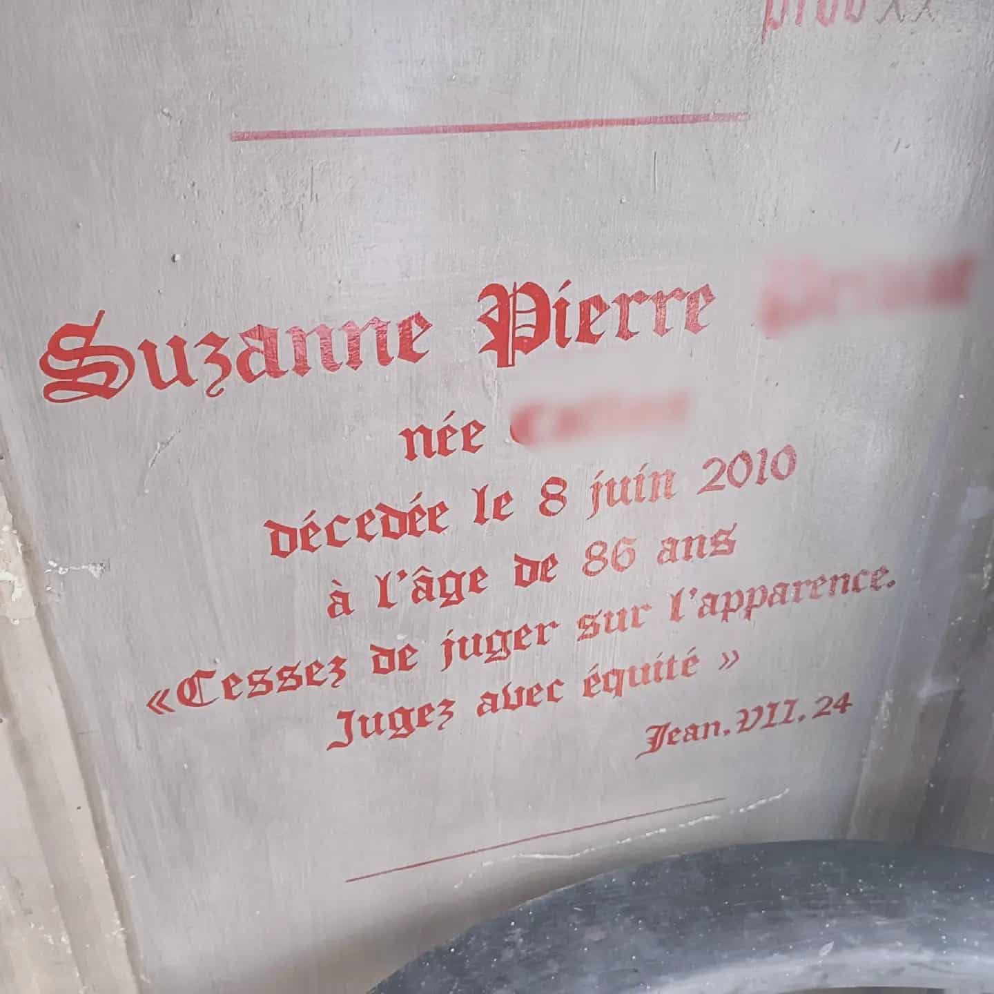 lettrage caveau cimetière